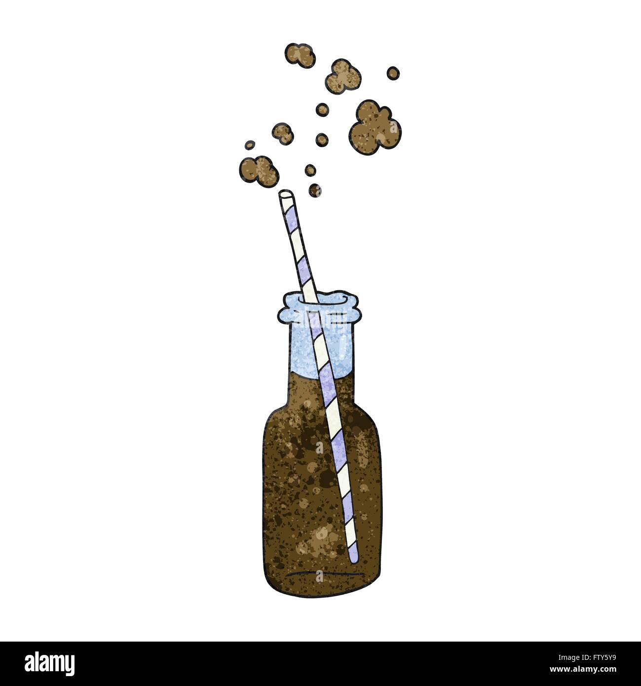 Freihand strukturierte Cartoon Limonade Flasche Stock Vektor