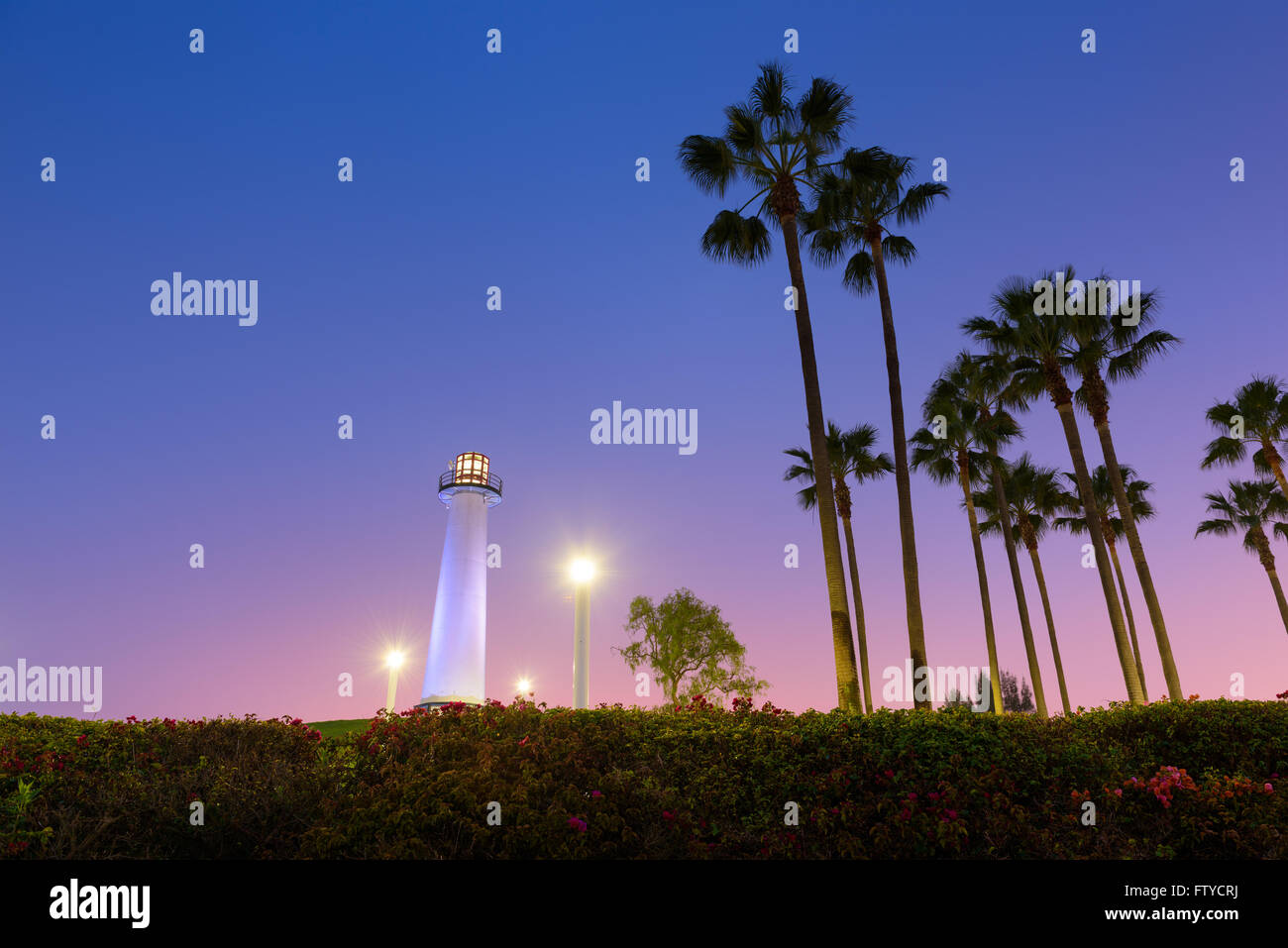 Long Beach, Kalifornien, Hafen Leuchtturm. Stockfoto