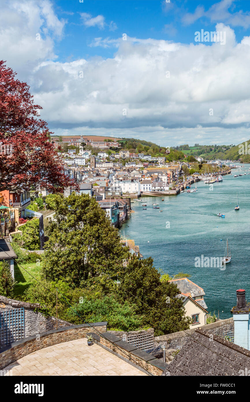 Blick auf Dartmouth am Fluss Dart, Devon, England, Großbritannien Stockfoto