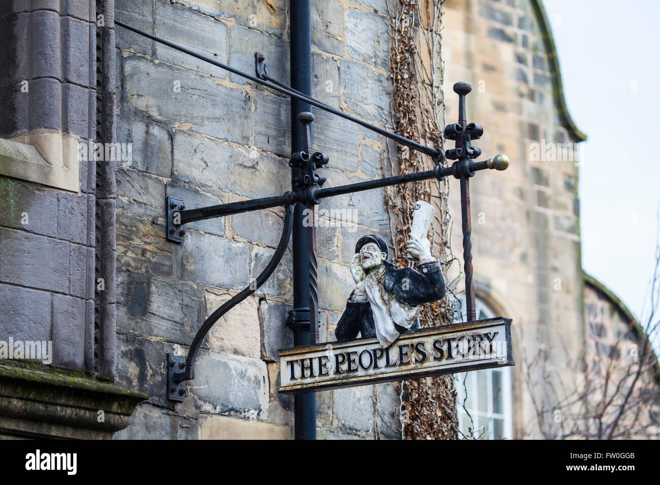 EDINBURGH, Schottland - 9. März 2016: Die Völker-Story-Museum befindet sich in der historischen Canongate Tolbooth in Edinburgh, auf 9. M Stockfoto