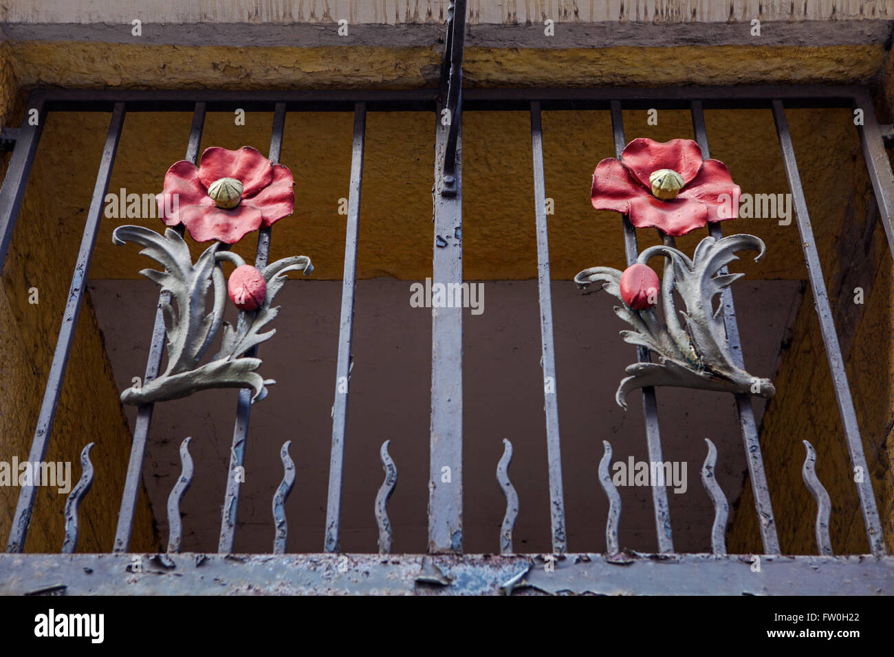 Mohn-Skulpturen über dem Eingang zur historischen Panmure Abschluss in Edinburgh, Schottland.  Abschluss war die ehemalige Heimat von Lady Stockfoto