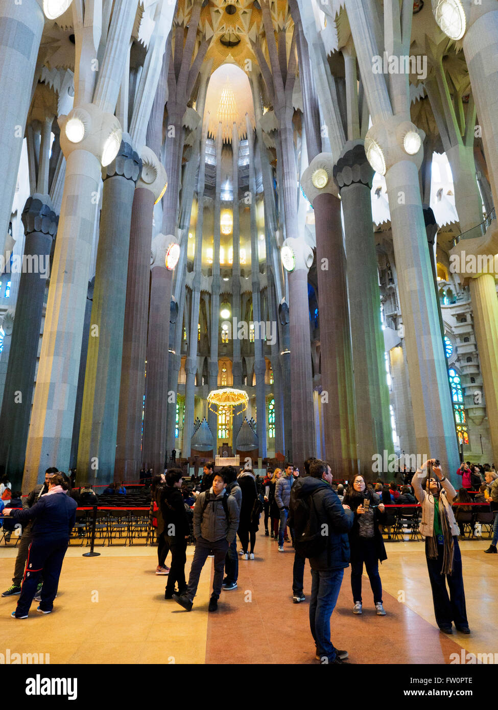 Die Basílica entwarf ich Temple Expiatori De La Sagrada Família von spanischen Architekten Antoni Gaudí - Barcelona, Spanien Stockfoto