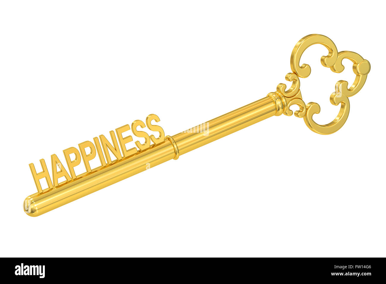 Glück-Konzept mit goldenen Schlüssel, 3D rendering Stockfoto