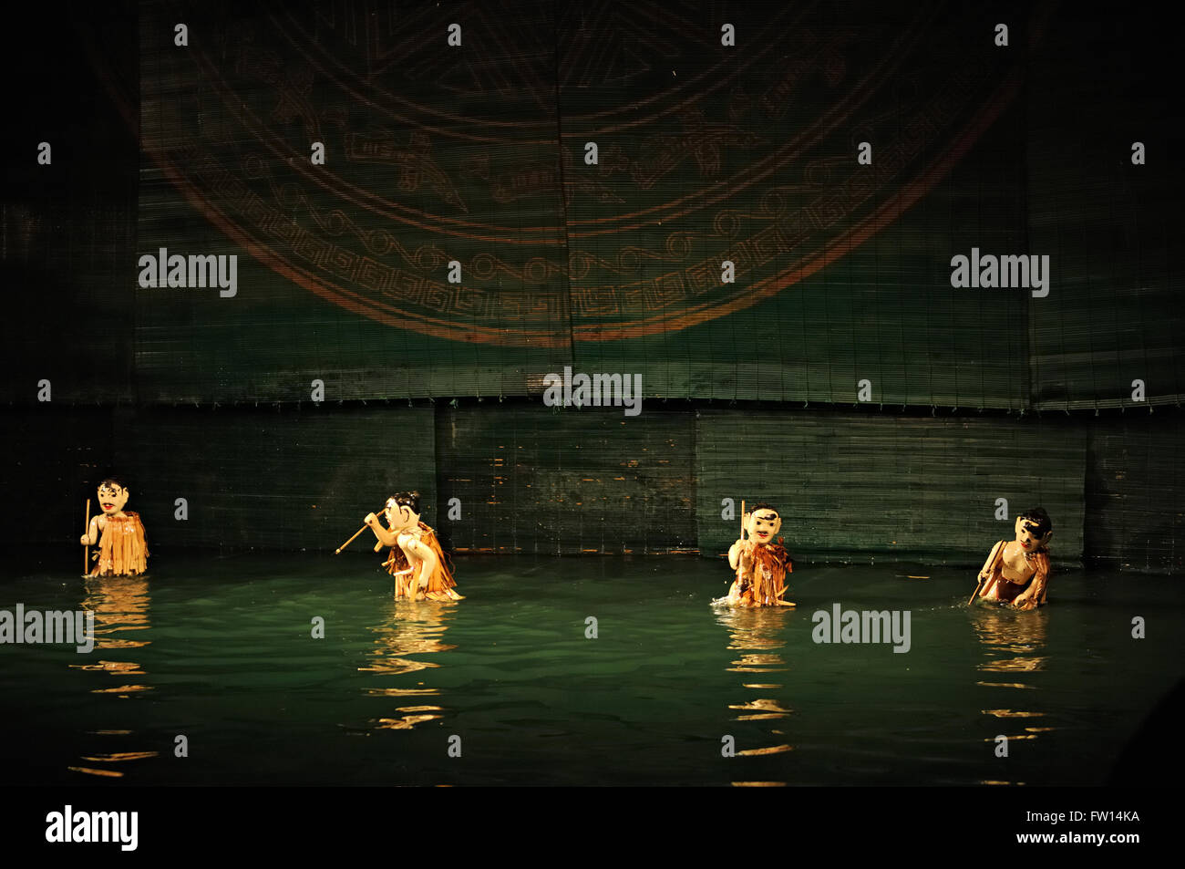 Thang Long-Wasser-Marionetten-Theater in Hanoi, Vietnam Stockfoto