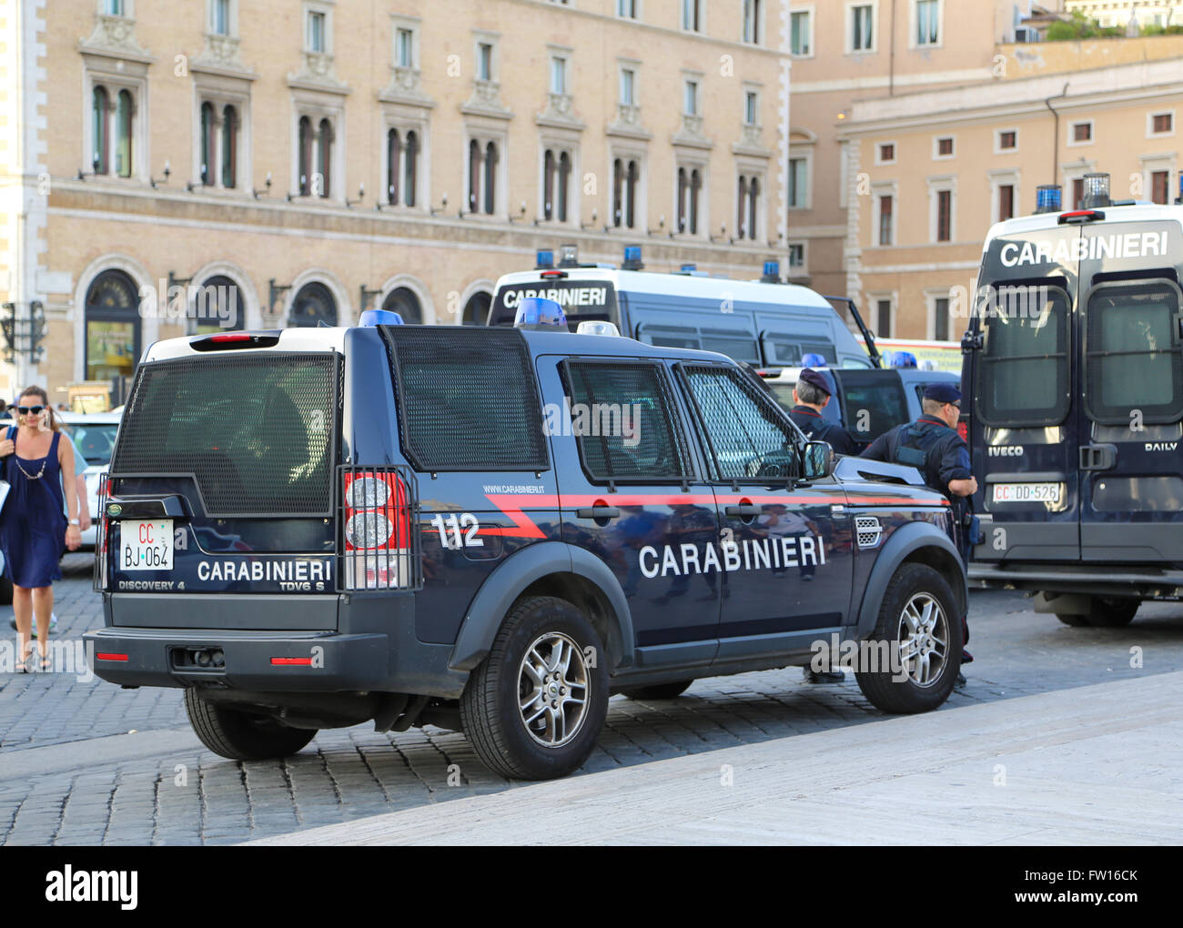 Polizei-Auto in der italienischen Hauptstadt Rom Stockfoto