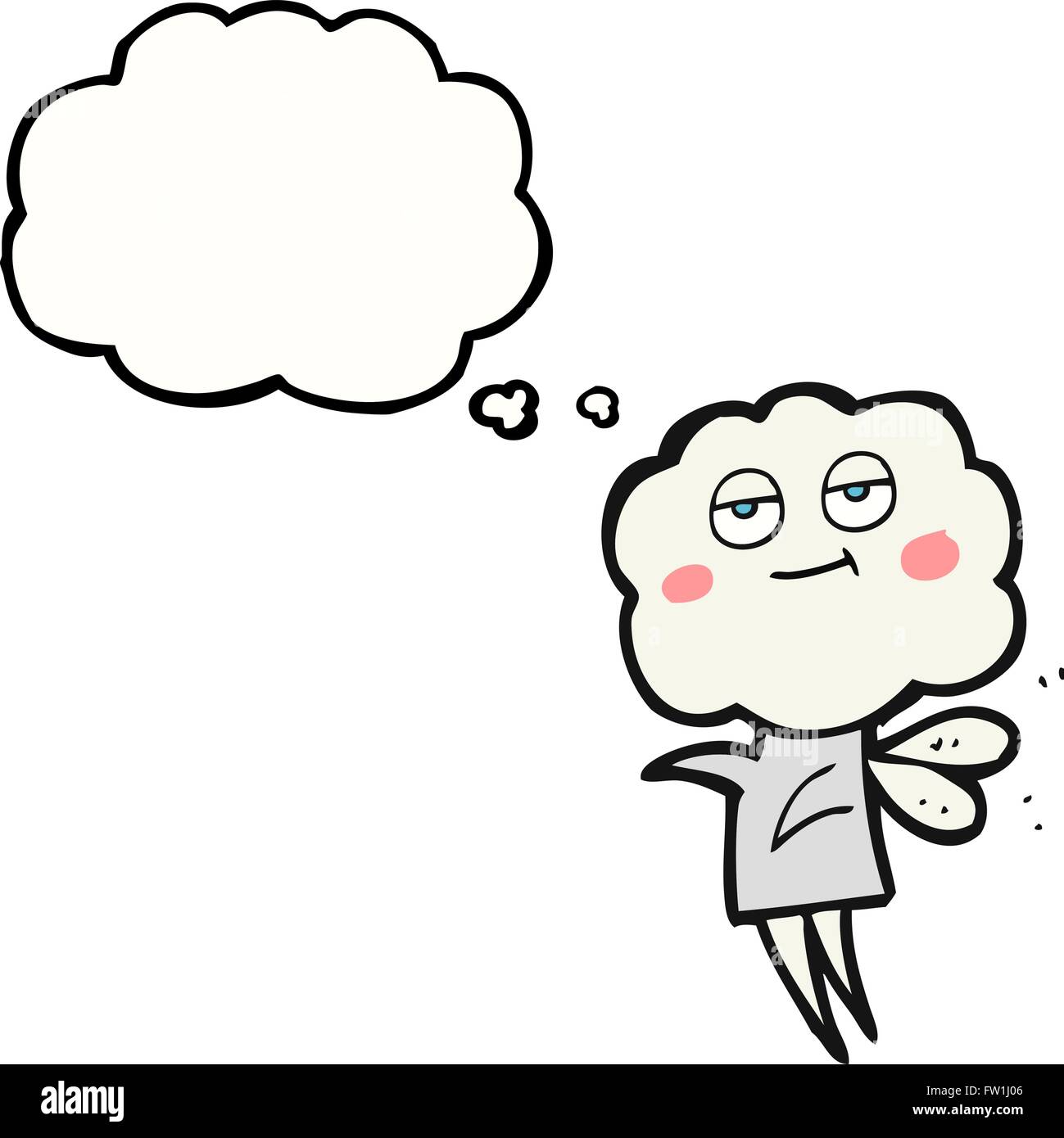 Freihändig gezeichnete Gedanken Bubble Cartoon süße Wolke Kopf imp Stock Vektor