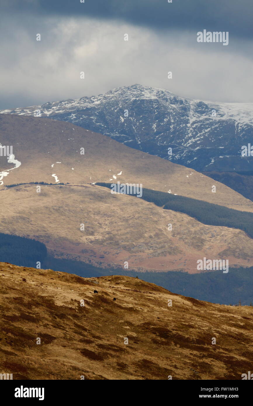Ein Blick auf Cadair Idris vom Künstler-Tal Stockfoto