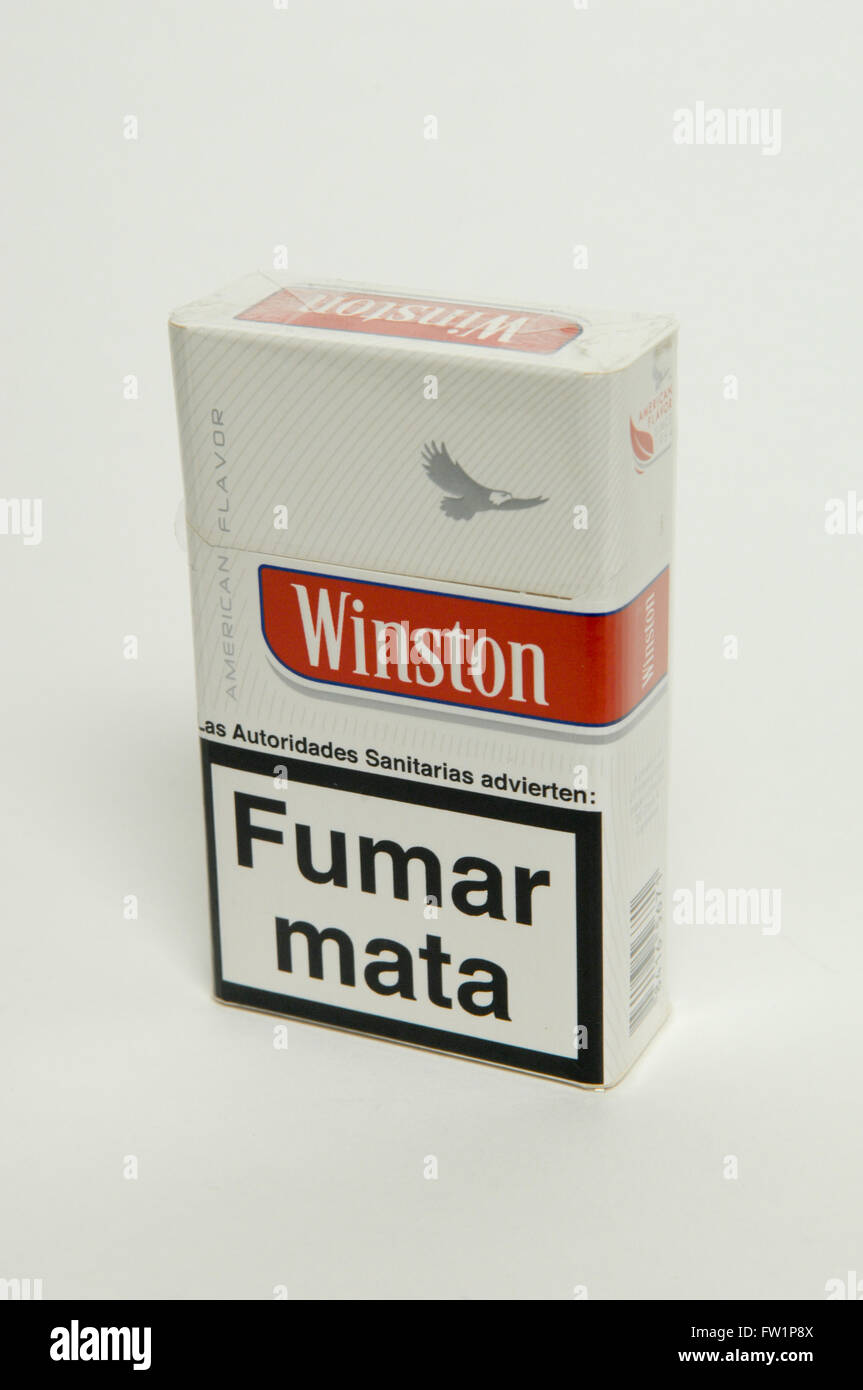 Winston Zigaretten Paket Stockfoto