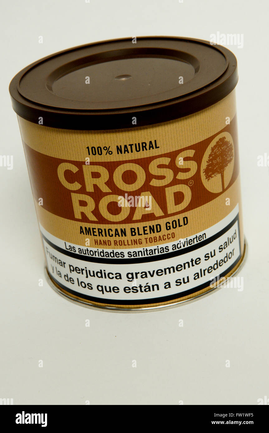 100 Prozent Cross Road American Blend Gold Hand Rolling Tobacco. Stockfoto