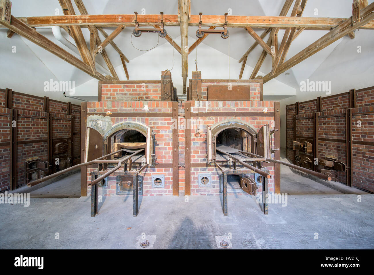 Neues Krematorium im KZ Dachau Stockfoto