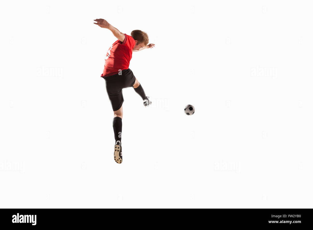 Athlet munter Fußball Stockfoto