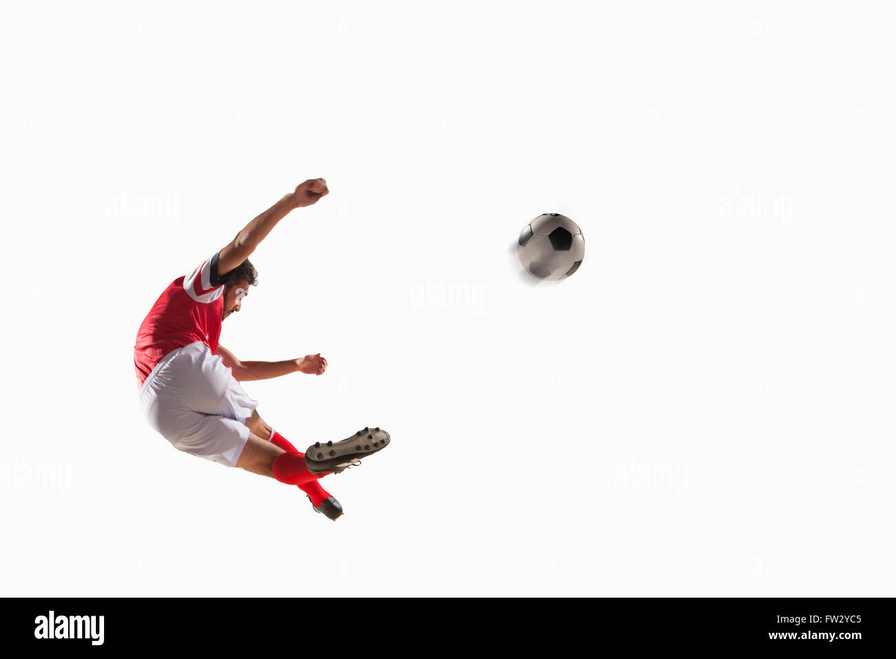 Athlet munter Fußball Stockfoto