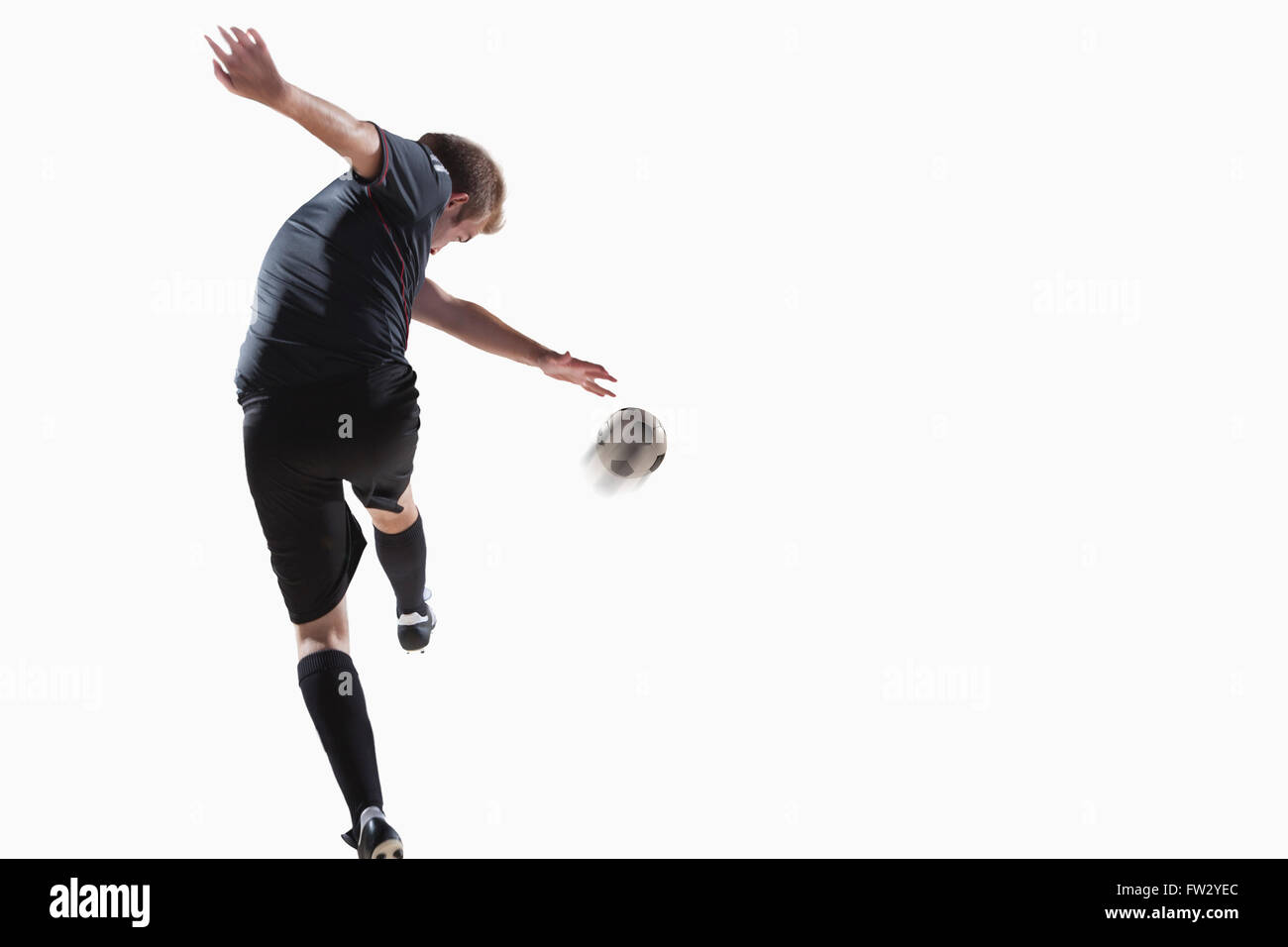 Athlet munter Fußball Stockfoto