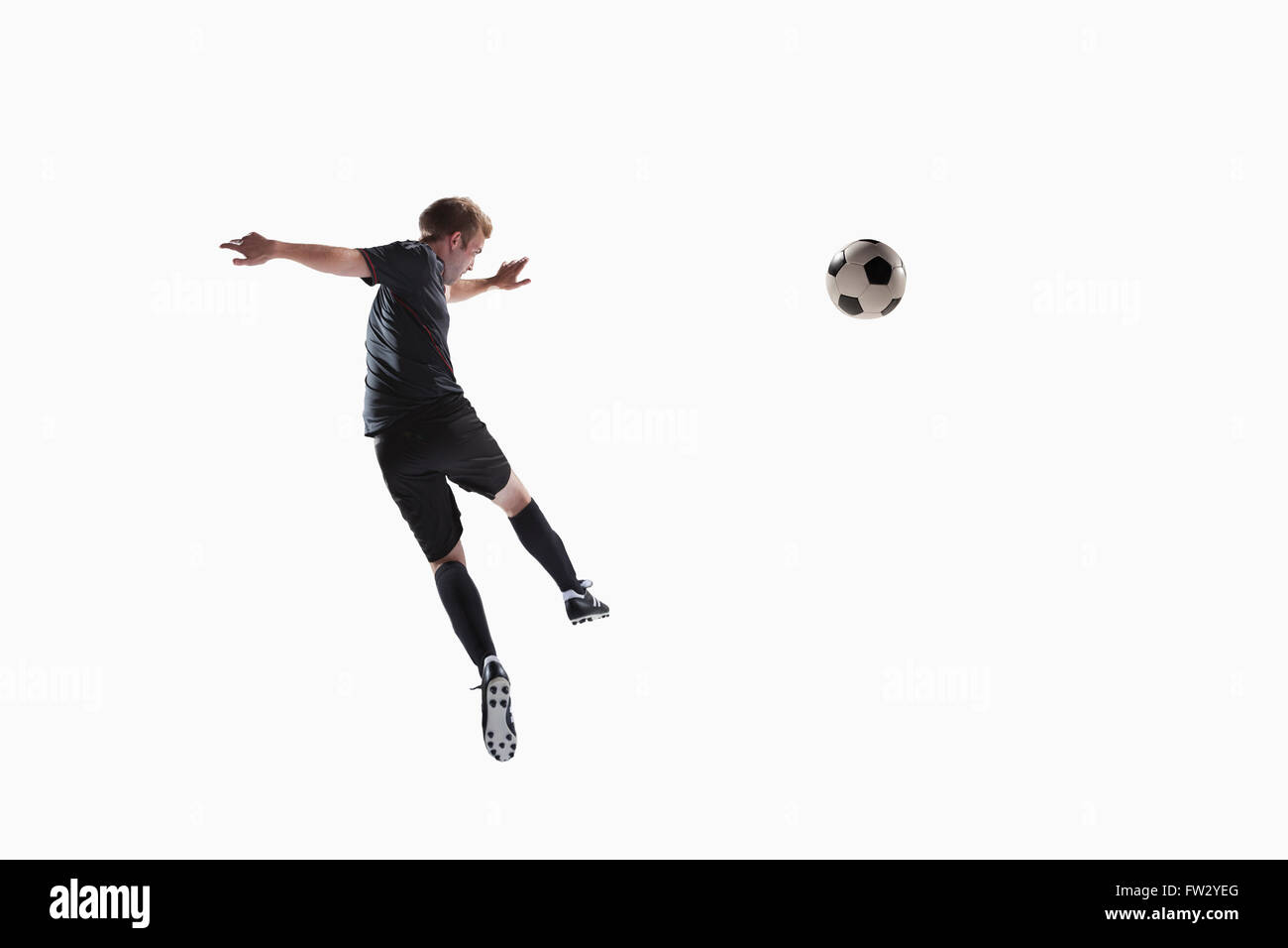 Athlet munter Fußball Stockfoto