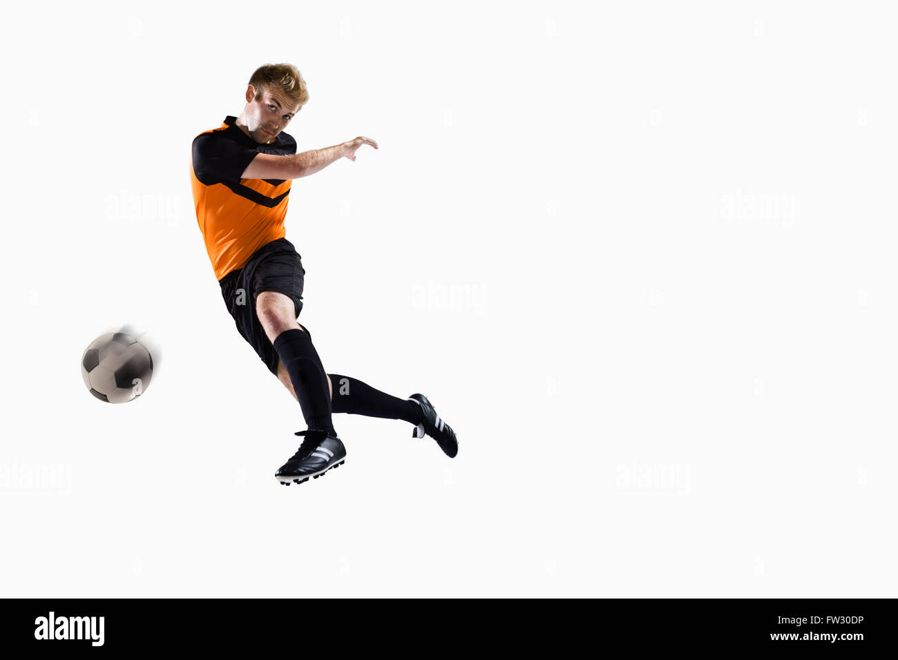 Athlet munter Fußball Stockfoto