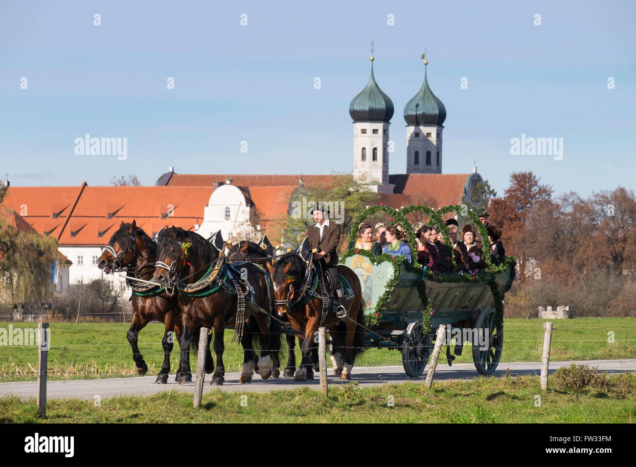 Leonhardi Prozession, Benediktbeuern, Upper Bavaria, Bavaria, Germany Stockfoto