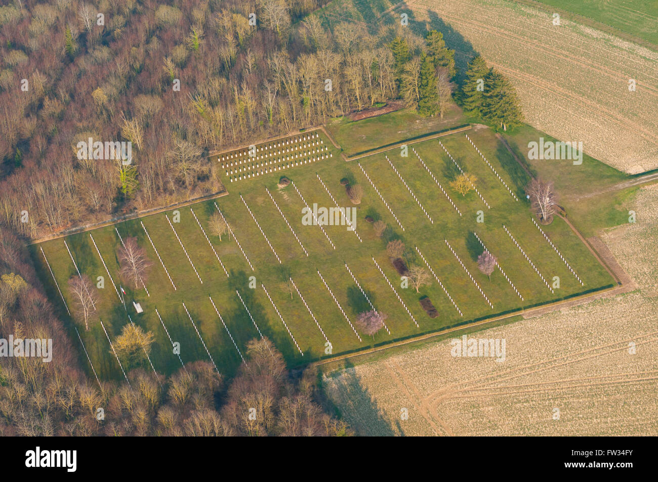 Meuse (55), Chattancourt, Cimetière national De La Première Guerer Mondiale (Vue Aerienne) / / Frankreich, Meuse (55), Chattancourt, Stockfoto