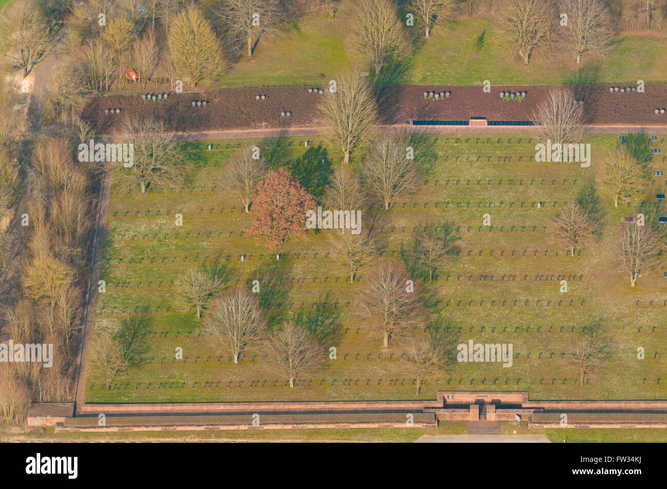Meuse (55), Consenvoye, Cimetiere Allemand De La Premiere Guerre Mondiale (Vue Aerienne) / / Frankreich, Meuse (55), Consenvoye, WW Stockfoto