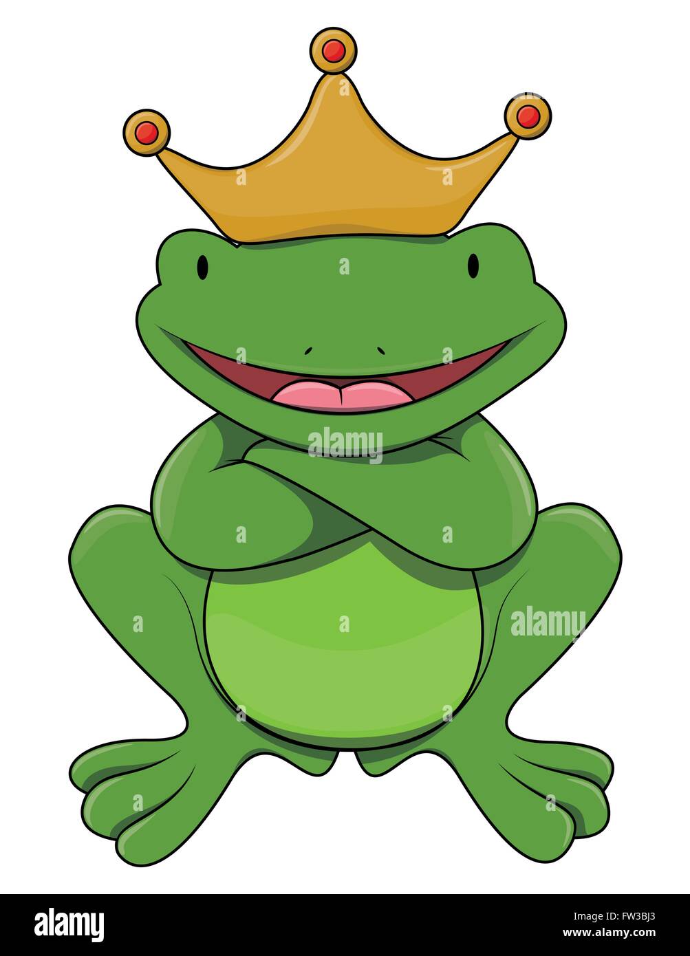 König Frosch-Cartoon-illustration Stock Vektor