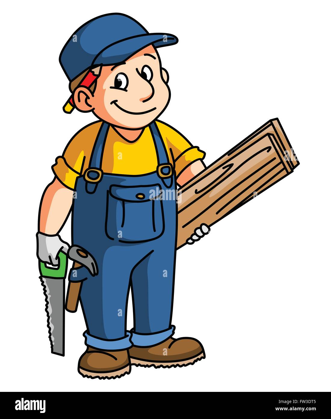 Tischler cartoon illustration stock vektorgrafik alamy