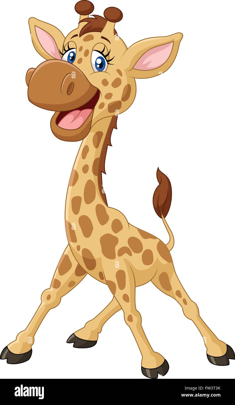 Cartoon lächelnd giraffe Stock Vektor