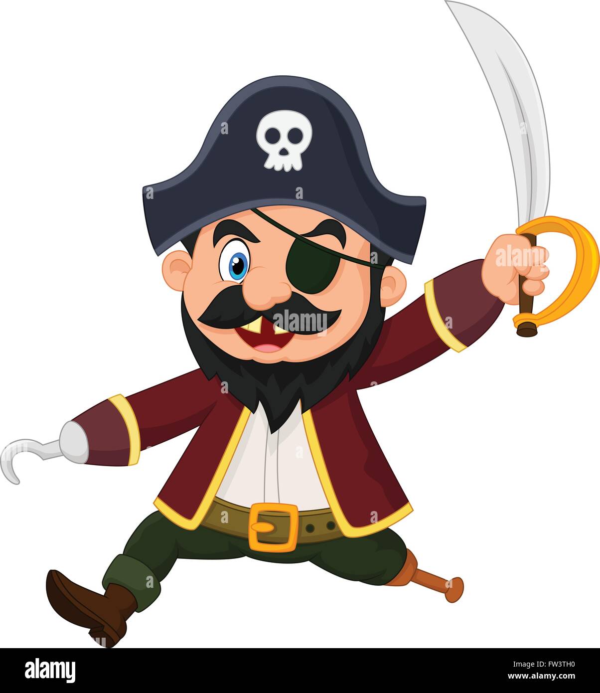 Cartoon Pirat Holding Dolch Stock Vektor