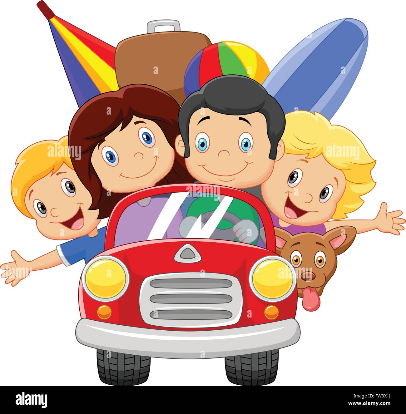 Cartoon Urlaub Mit Der Familie Stock Vektorgrafik Alamy