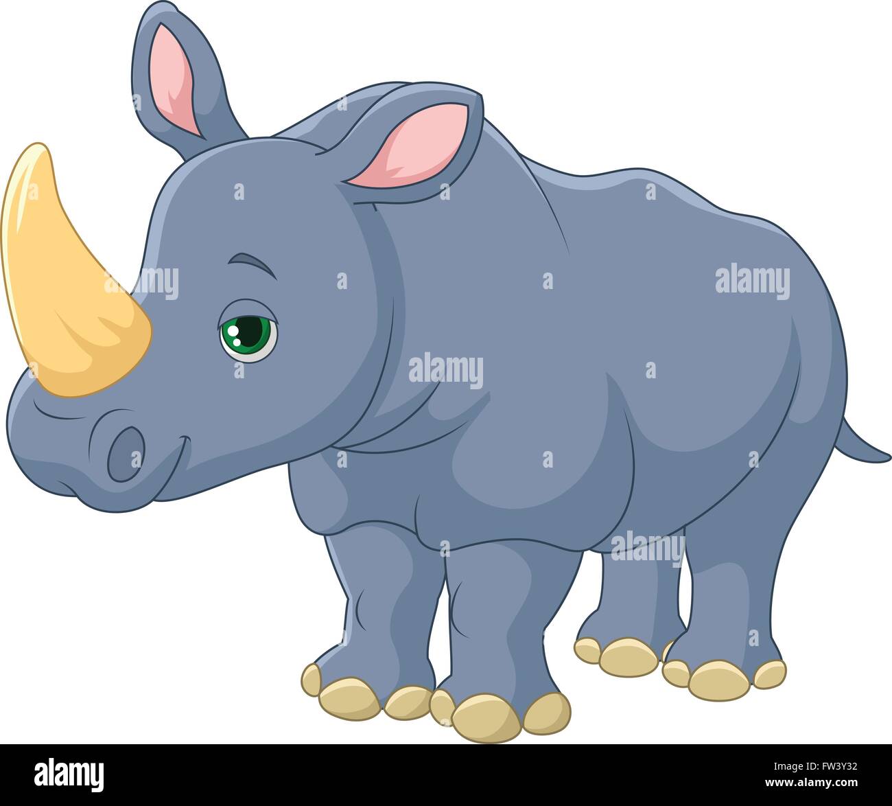 Niedlichen Nashorn-cartoon Stock Vektor