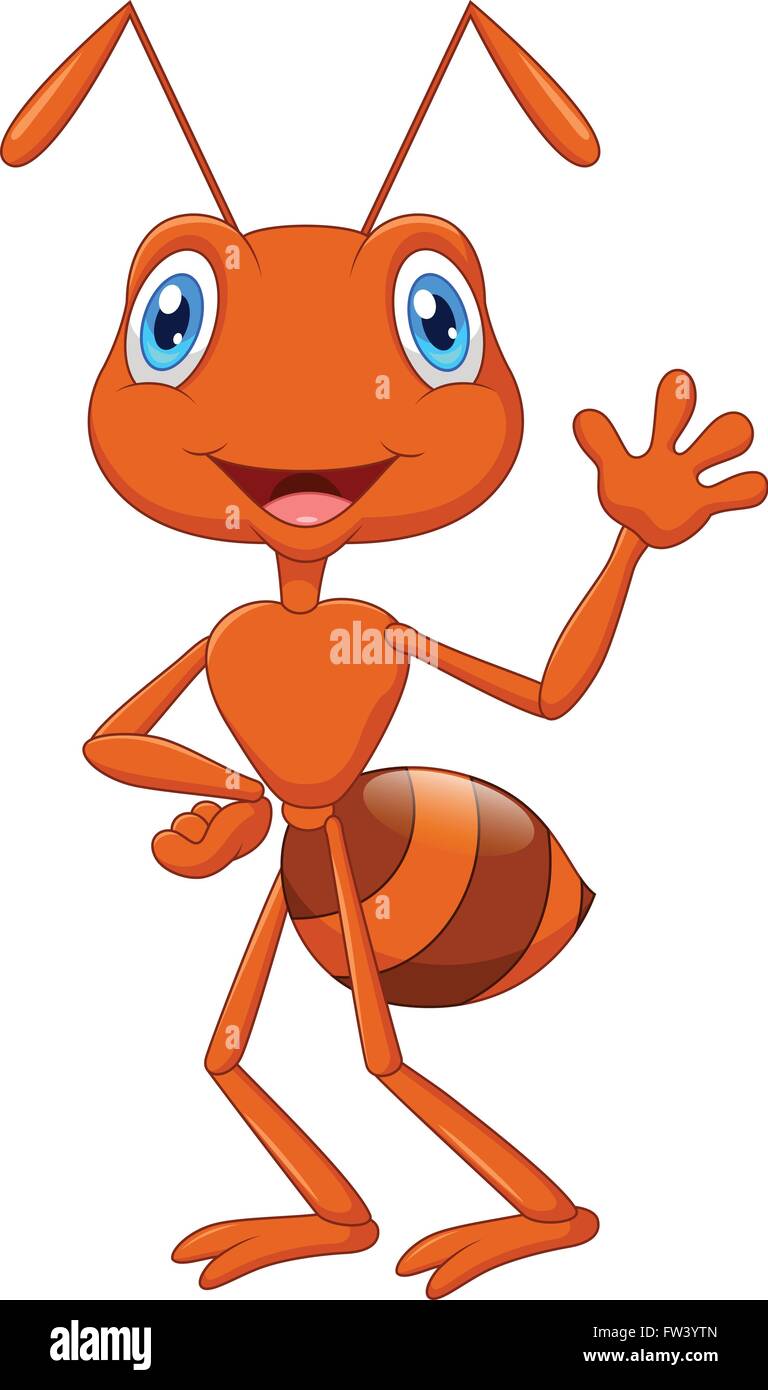 S e Ameise Cartoon Winken Stock Vektorgrafik Alamy