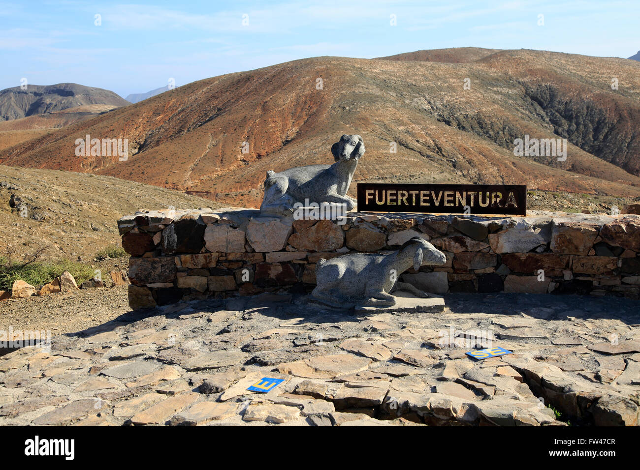 Mirador Sicasumbre Mountain Top Sicht, Pajara, Fuerteventura, Kanarische Inseln, Spanien Stockfoto