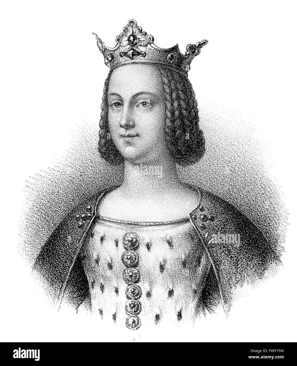 Saint Richardis, Richgard, Richardis von Schwaben oder Richarde de Souabe, 843-896, heilige römische Kaiserin als Ehefrau von Charles das Fett Stockfoto