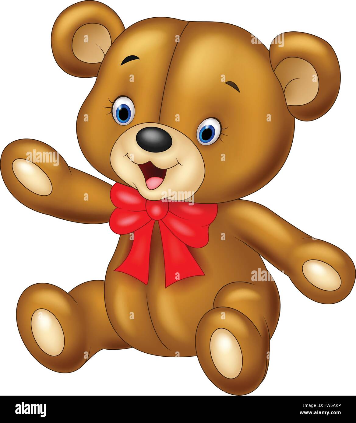 Niedliche Cartoon-Teddybär winken Stock Vektor