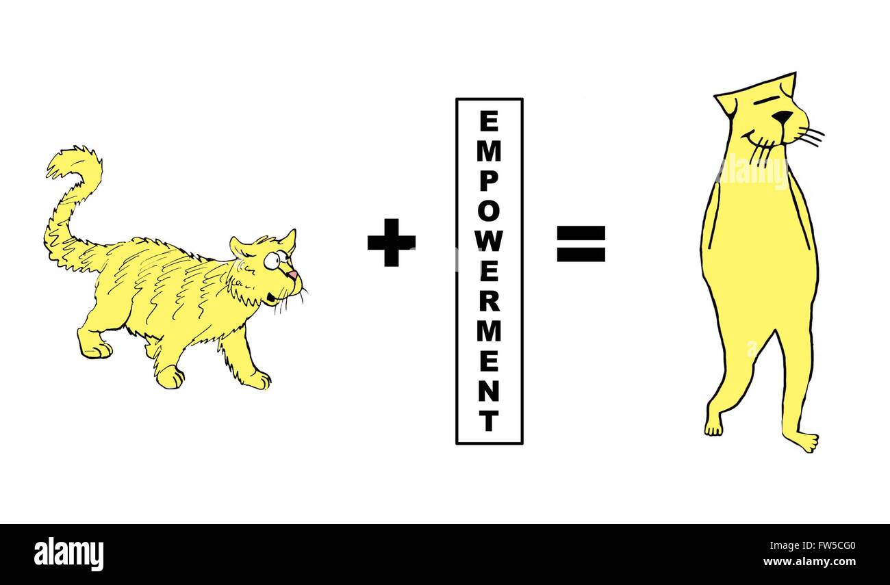 Geschäftliche Cartoon um Empowerment. Stockfoto