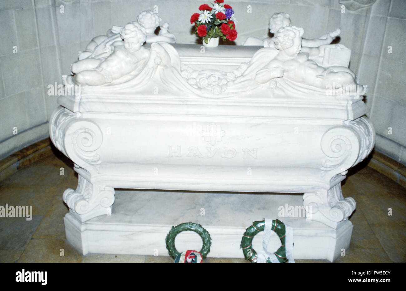 Franz Joseph Haydn - Mausoleum in der Bergkirche. Österreichischer Komponist. 1732-1809. Stockfoto