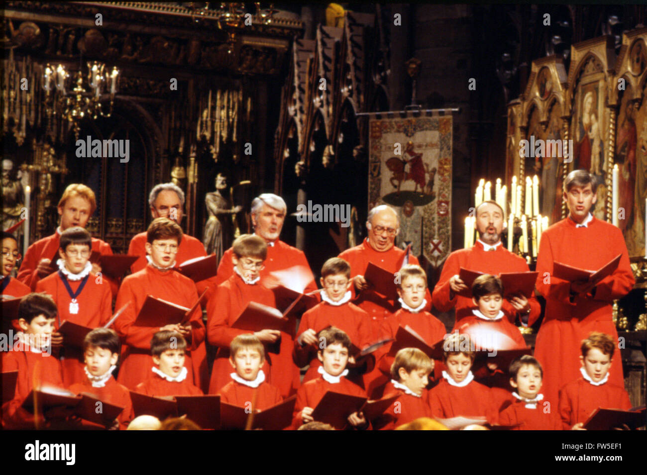 Westminster Abbey Chorgesang am altar Stockfoto