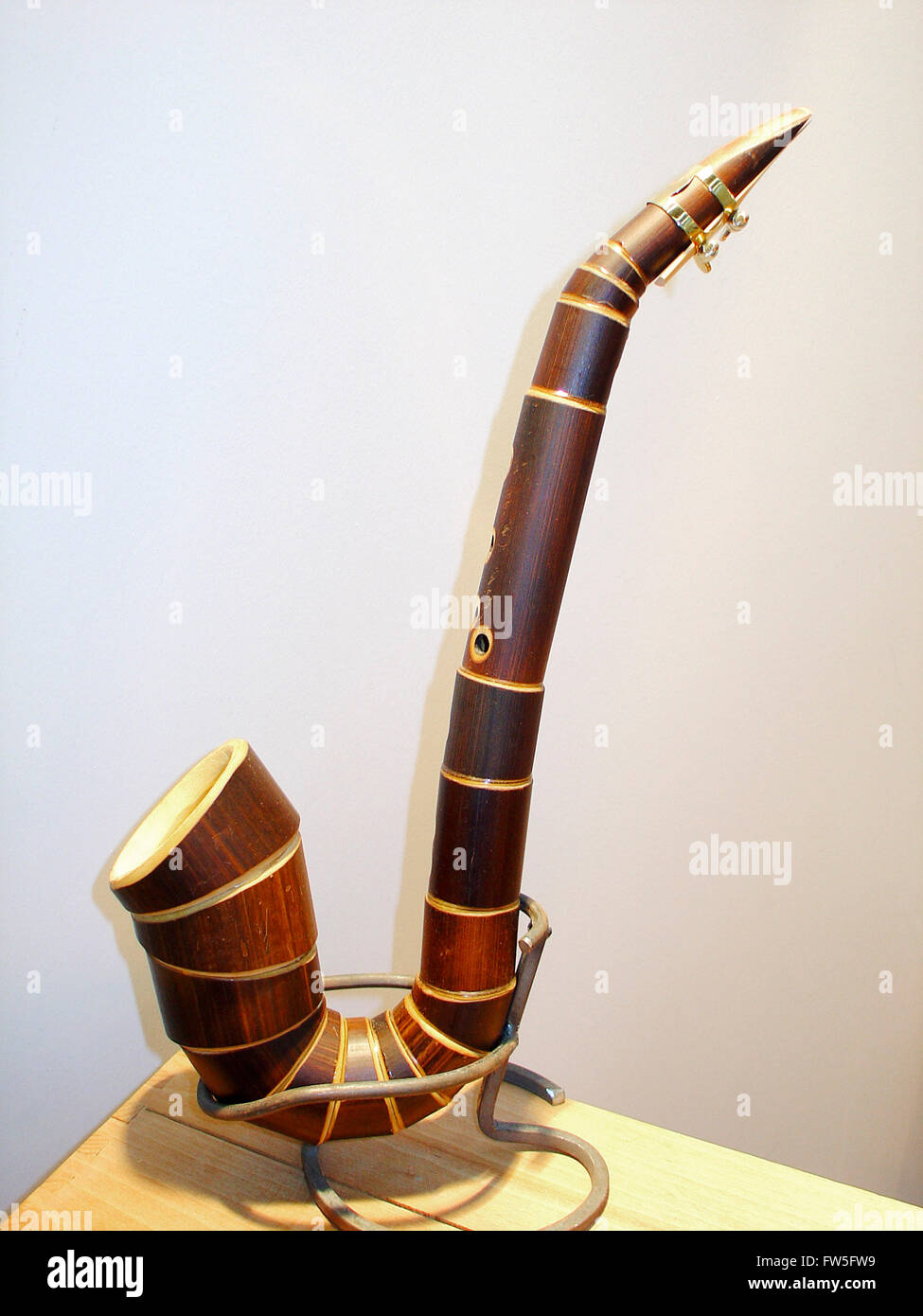 Xaphoon - Kinder Piccolo Bambus Saxophon auf dem Display auf der  Frankfurter Musikmesse. Von Xaphoon'Del Stockfotografie - Alamy