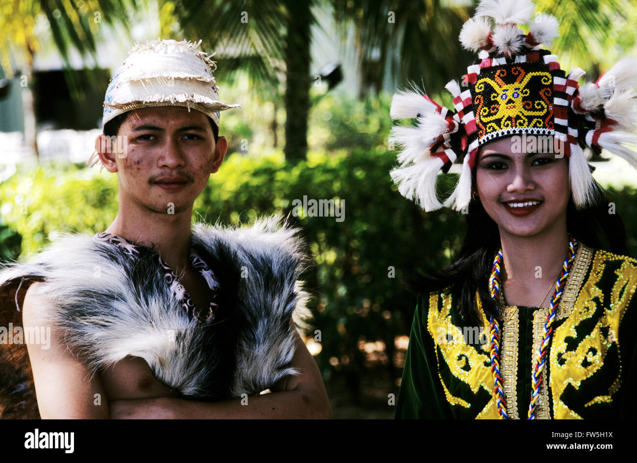 Volkstänzer, Kostüm zwei Tänzer in traditionellen Folk im hotel Stockfoto