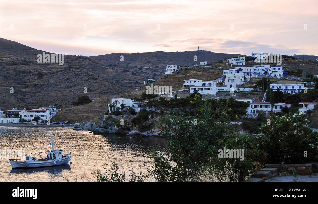 Sonnenuntergang am Panagia Kanala, Kythnos, Griechenland Stockfoto