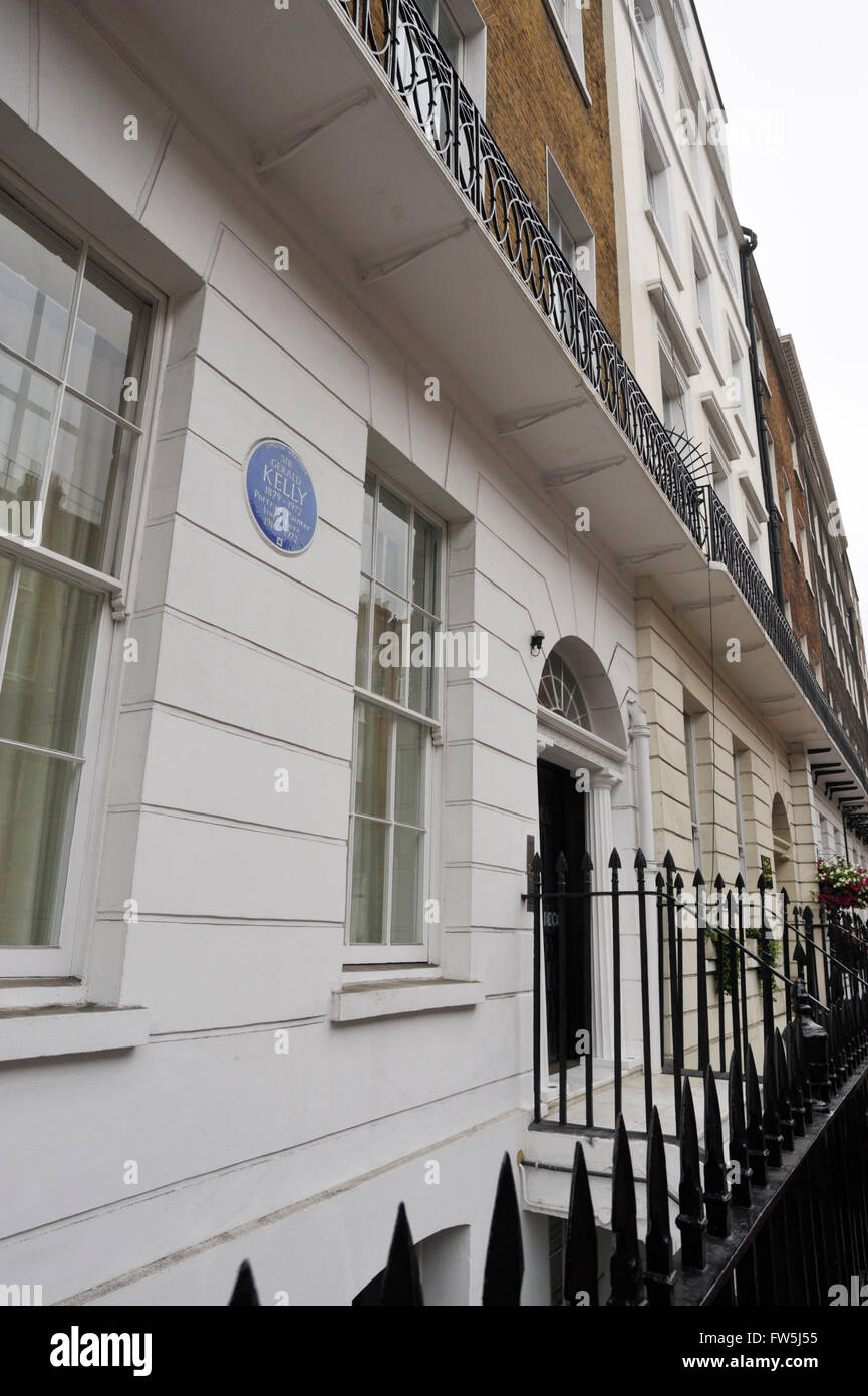 Haus in Gloucester Place, London, der Heimat von Sir Gerald Kelly, PRA., 1879-1972, Porträtmaler. Er lebte hier von 1916 Stockfoto