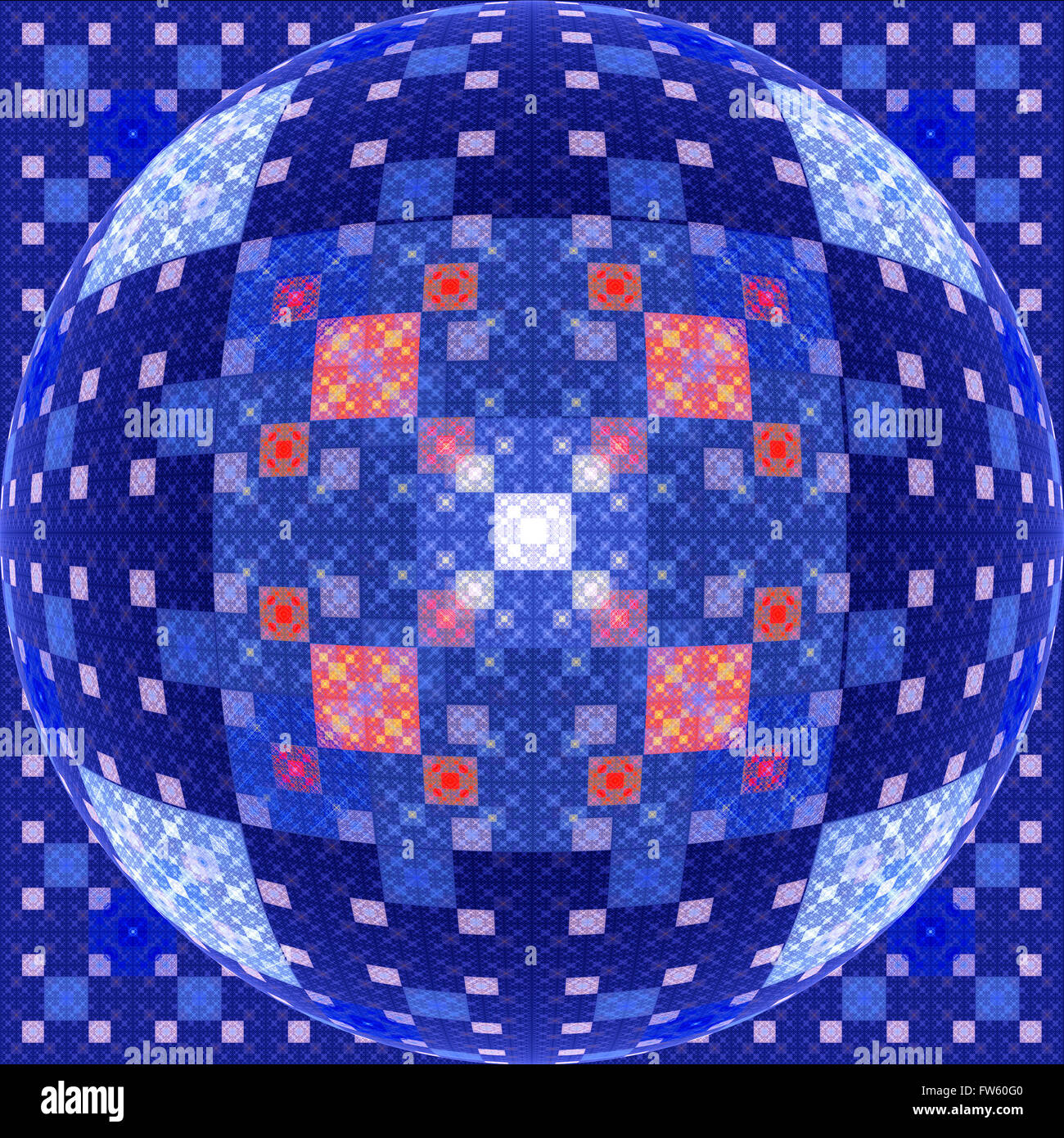 Multidimensionale bunte Fraktal, Computer generiert abstrakte Kunstwerke, 3d illusion Stockfoto