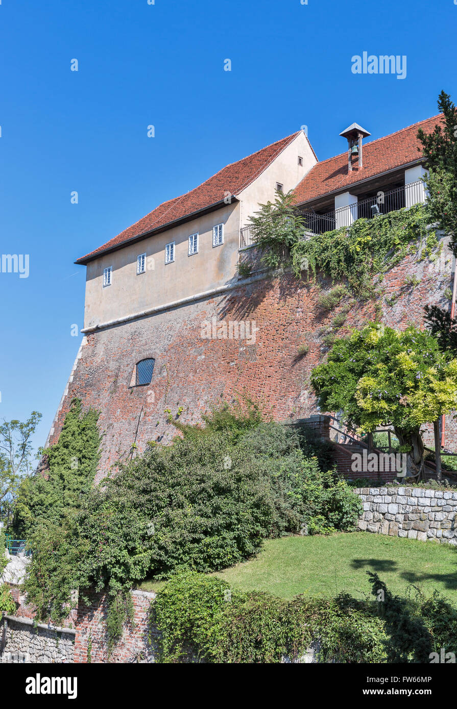 Ansicht der Burg Schlossberg in Graz, Österreich Stockfoto