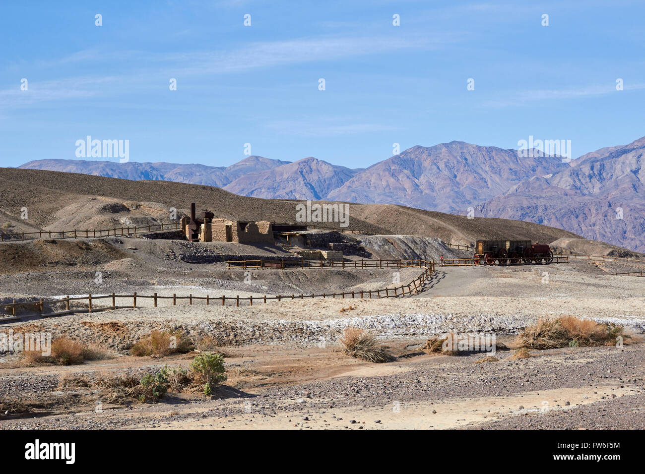 Harmony Borax Works, Death Valley Nationalpark, Kalifornien, USA Stockfoto