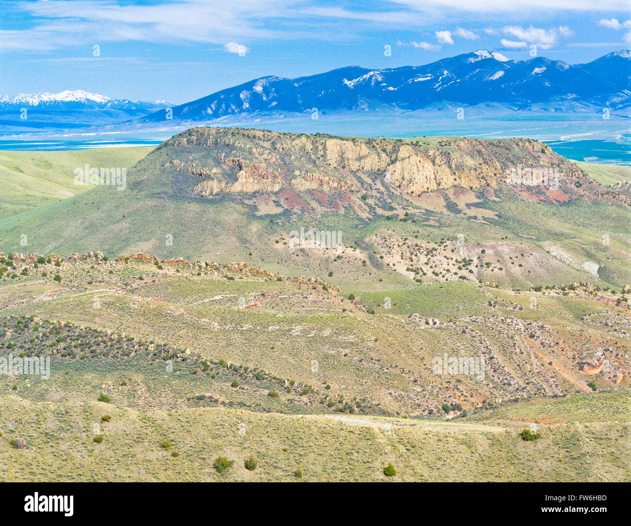 Block-Berg in der Nähe von Glen, Montana, mit Ruby Range und Tabak Wurzel Berge in der Ferne Stockfoto