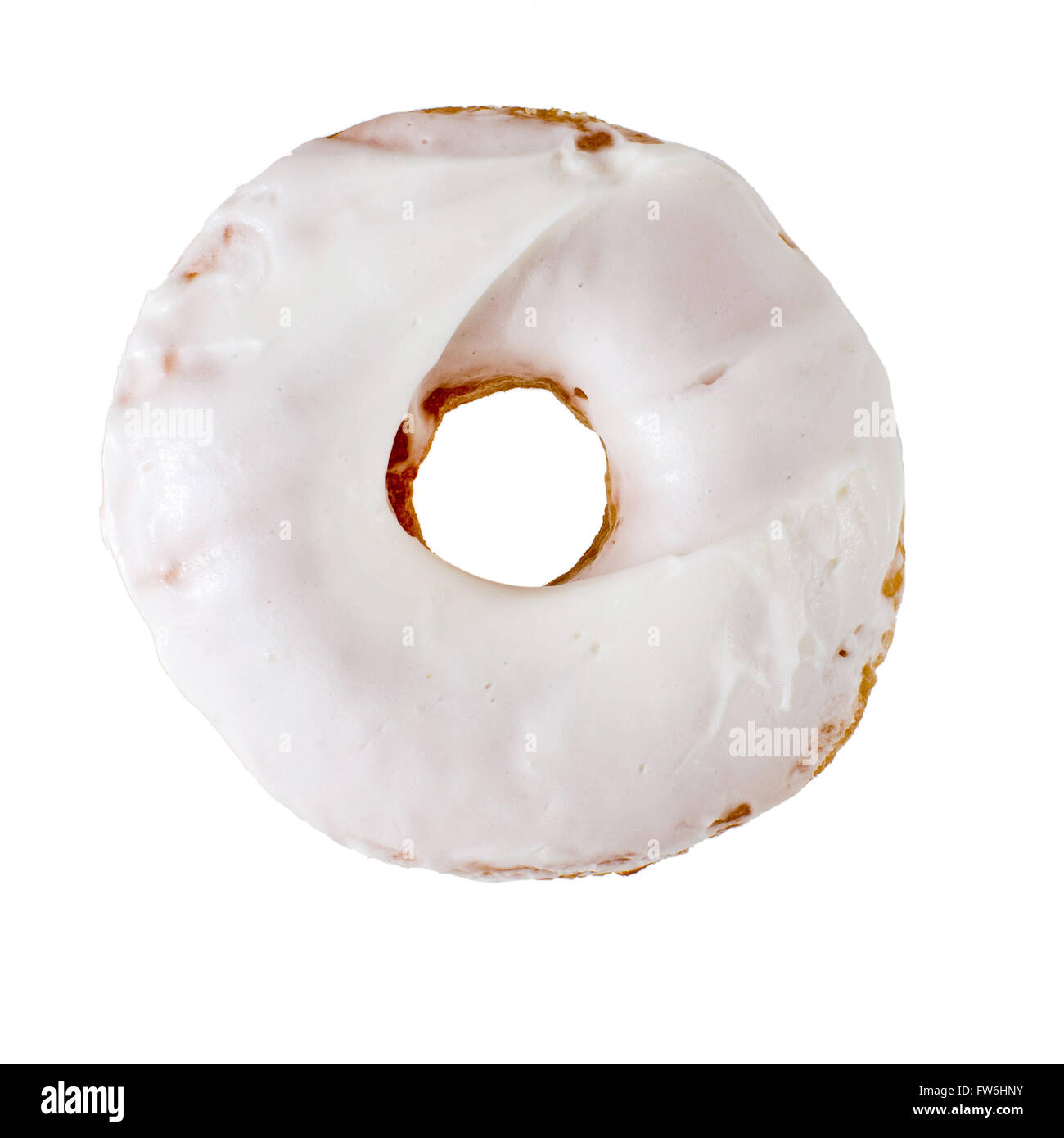 Quarkcreme Donut isoliert auf weiss Stockfoto