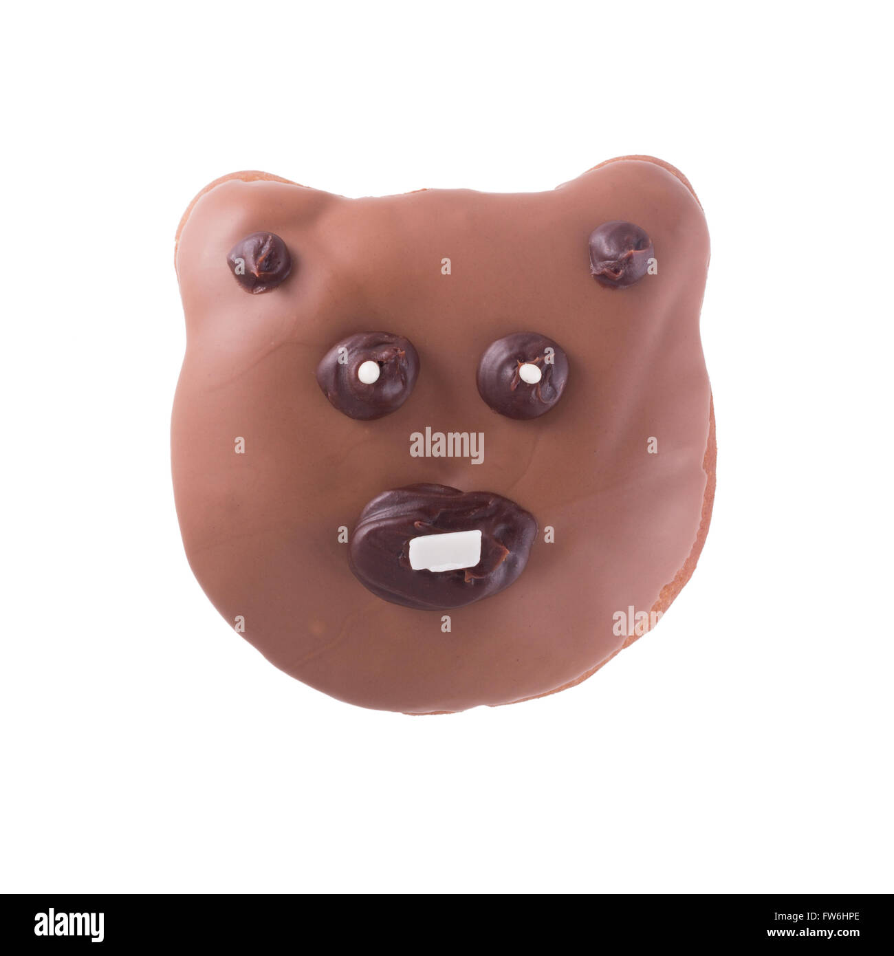 Schokolade Bär Donut isoliert Stockfoto