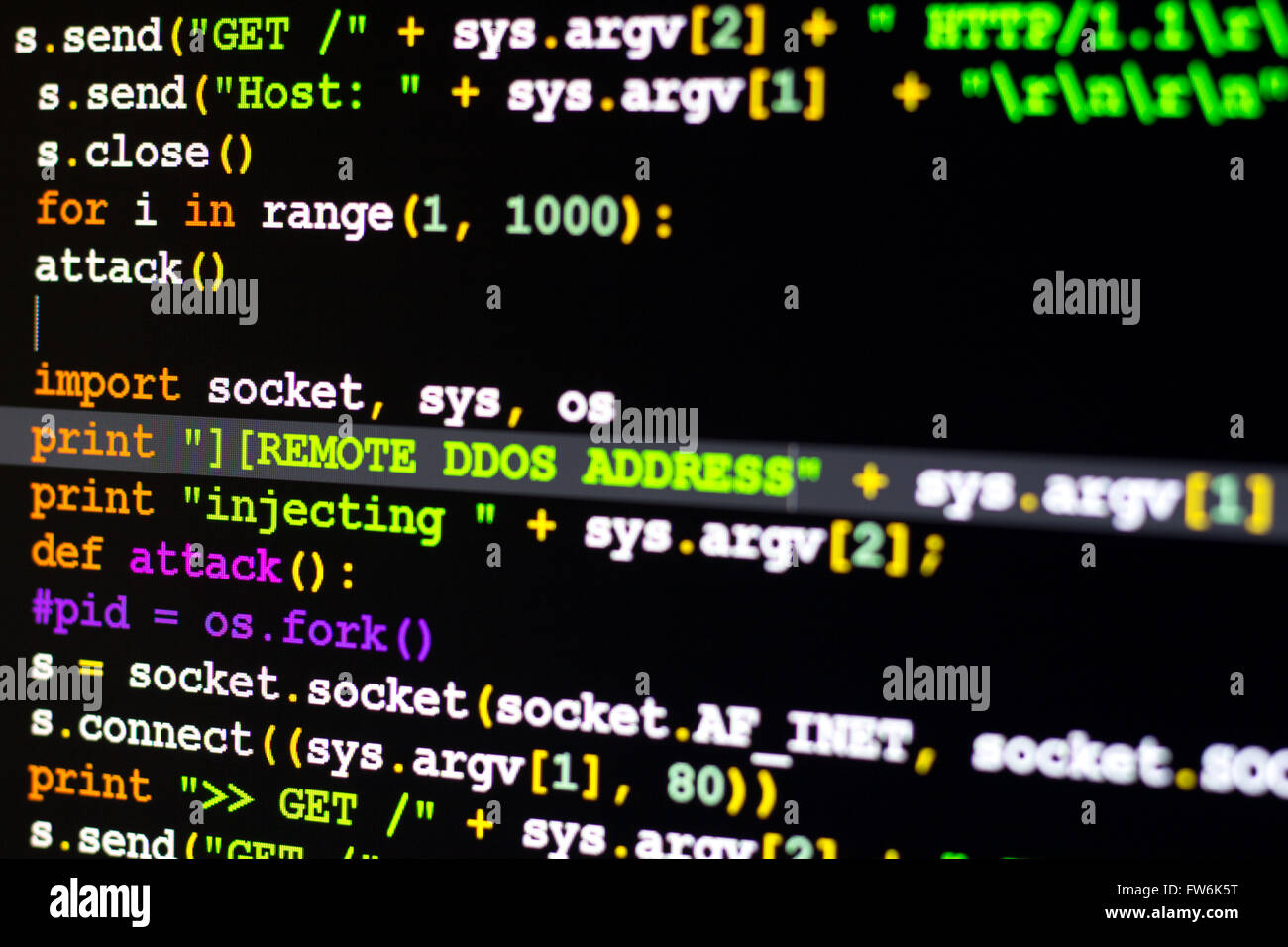 Konzeptionelle Cyber-Angriff Stockfoto