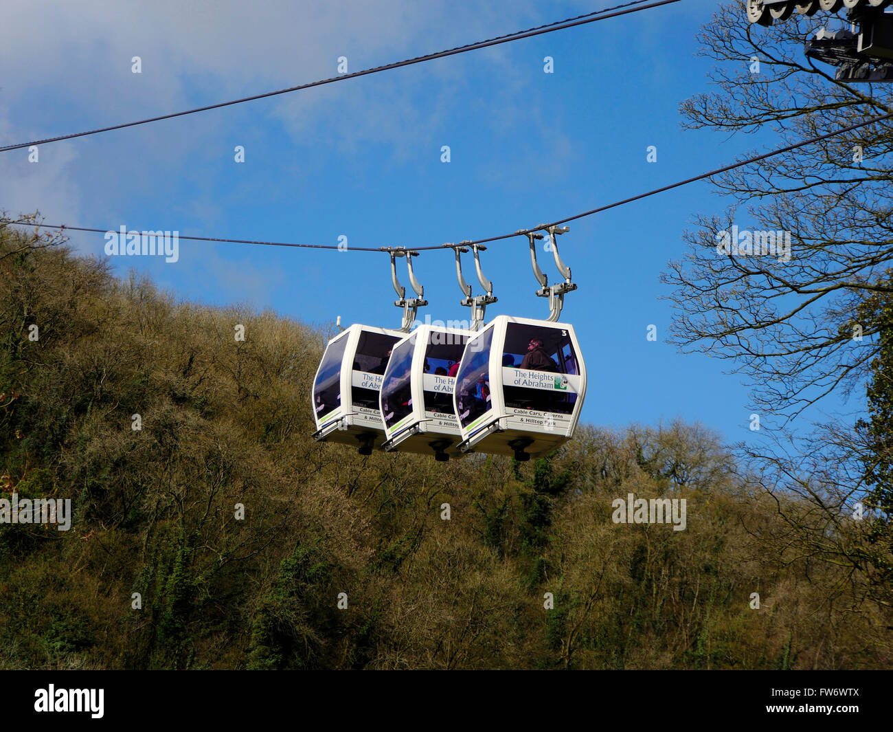 Seilbahnen Abraham Höhen High Tor Matlock Bath Peak District National Park, Derbyshire Stockfoto