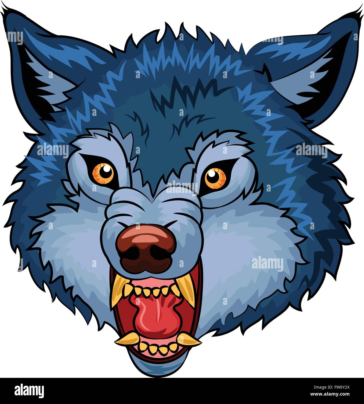 Illustration der böse Wolf-Cartoon-Figur Stock-Vektorgrafik - Alamy