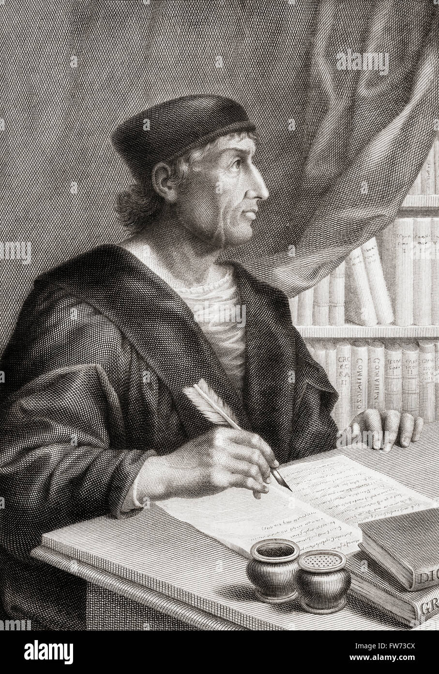 Antonio de Nebrija, 1441-1522.  Spanische Wissenschaftler, Historiker, Pädagoge und Dichter.  Unter seinen Errungenschaften war eine Grammatik der kastilischen Sprache schreiben.  Nach einem 19. Jahrhundert Gravur. Stockfoto