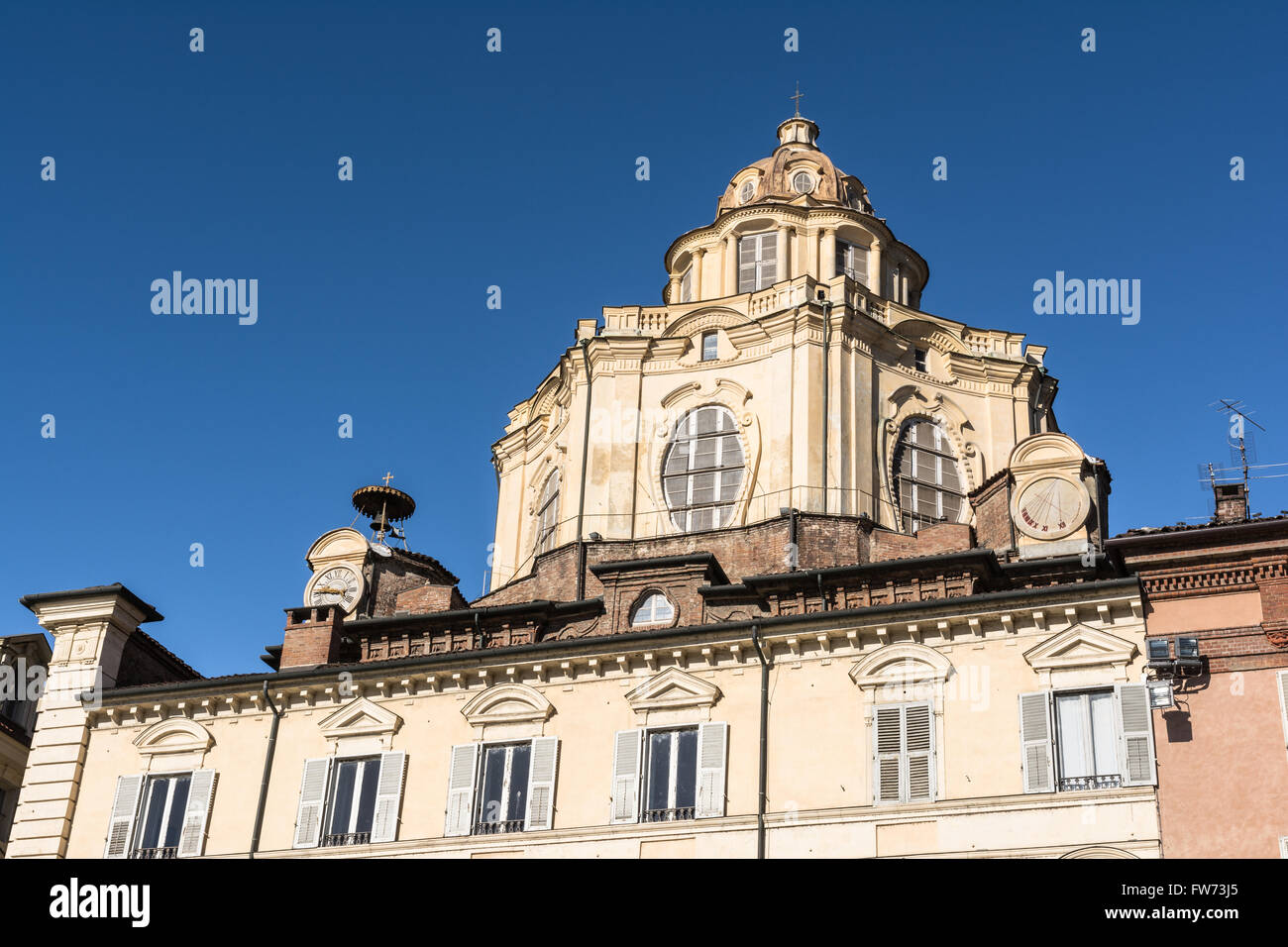 Die Kirche San Lorenzo in Turin, Italien Stockfoto